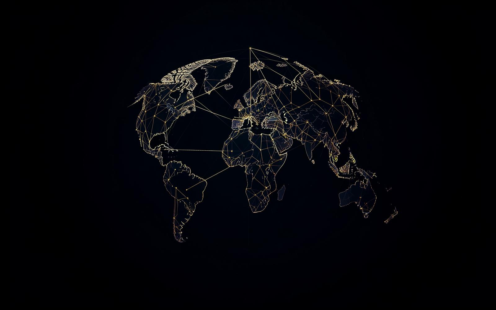 Global network of investment connections across continents